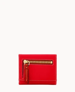 Pebble Grain Small Flap Credit Card Wallet Red -Dooney & Bourke W1106G AWRDPATN ALT3