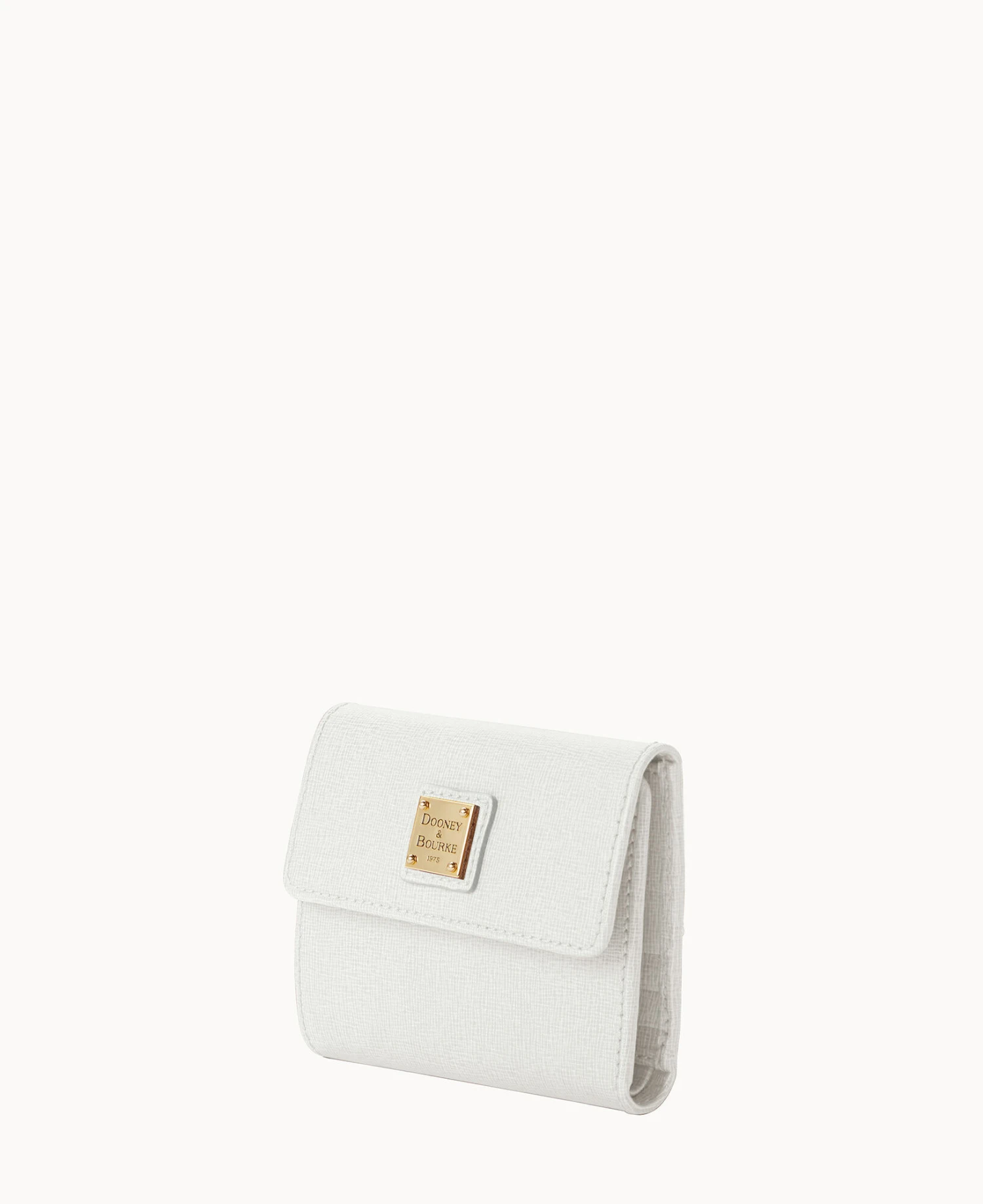 Saffiano Small Flap Credit Card Wallet Off White 2 Saffiano Small Flap Credit Card Wallet Off White - Image 2