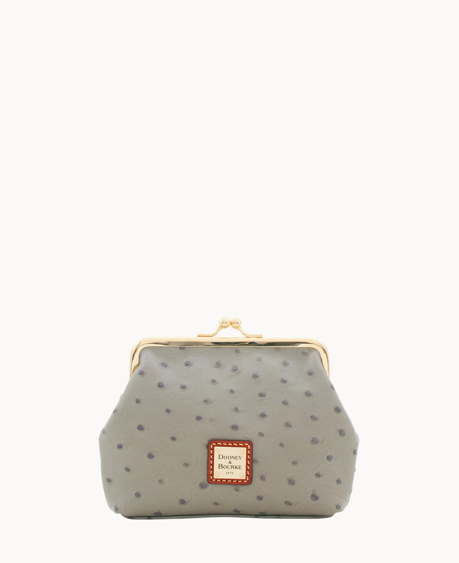 Ostrich Large Frame Purse Grey 13 Ostrich Large Frame Purse Grey - Image 13