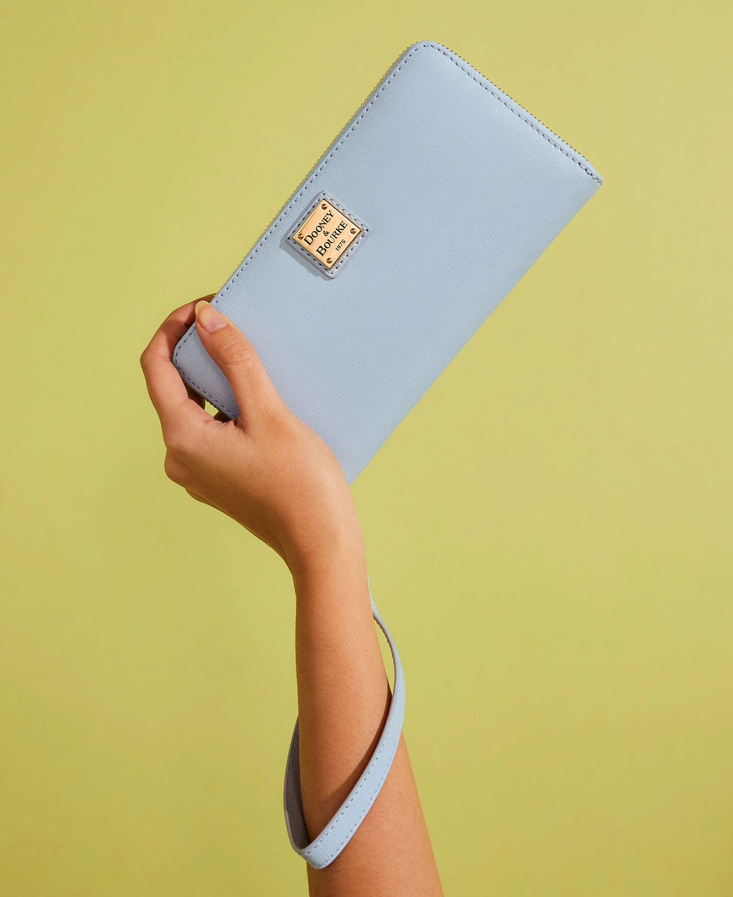 Saffiano Large Zip Around Wristlet Glacier Blue 2 Saffiano Large Zip Around Wristlet Glacier Blue - Image 2