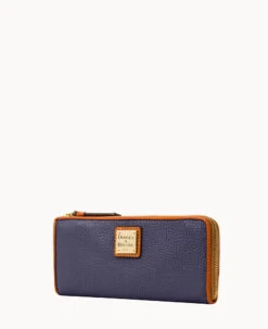Pebble Grain Zip Clutch Midnight Blue -Dooney & Bourke W3155G AWMDPATN ALT1