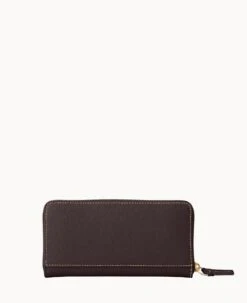 Saffiano Large Zip Around Smoke Grey -Dooney & Bourke W4032G SISMSISM ALT3 1