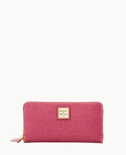 Saffiano Large Zip Around Smoke Grey -Dooney & Bourke W4032G SIVISIVI